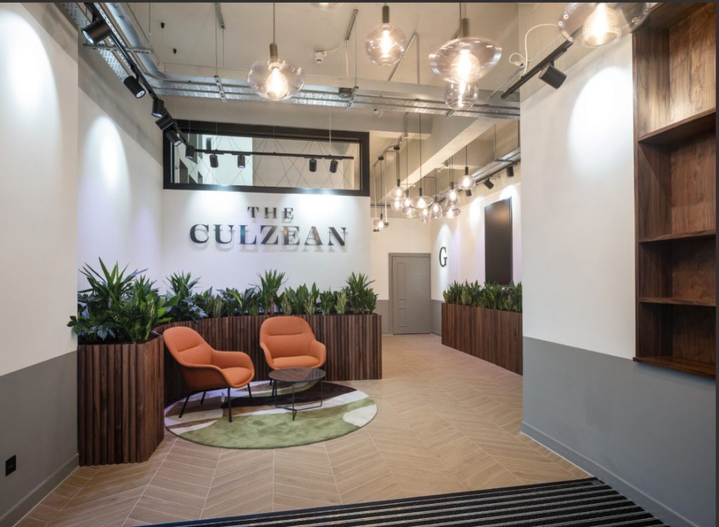 Reception area of office