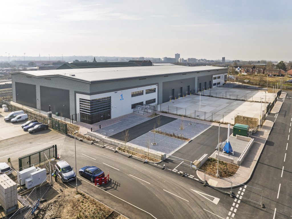 aerial view of industrial units 