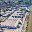 aerial view of an industrial park