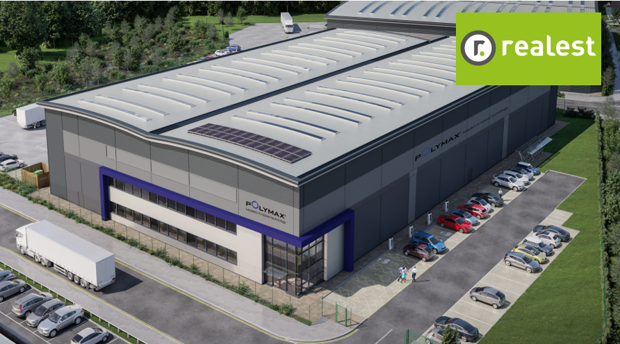 aerial view of a detached warehouse