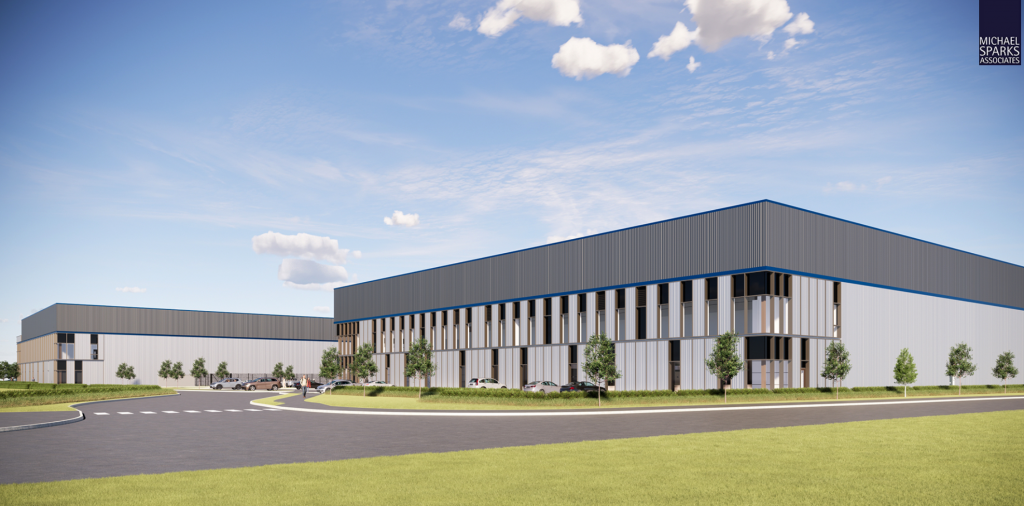 Detached modern industrial building
